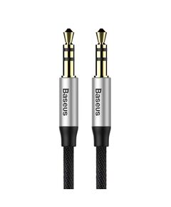 BASEUS YIVEN AUDIO CABLE MINI JACK 3,5MM AUX, 1M BLACK+SILVER (CAM30-BS1) (BASCAM30-BS1)