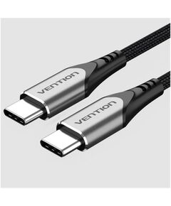 VENTION NYLON BRAIDED TYPE-C TO TYPE-C 3A/PD 60W CABLE 1M GRAY ALUMINUM ALLOY TYPE (TADHF) (VENTADHF)