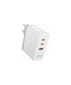 VENTION 3-PORT USB (C+C+A) GAN CHARGER (100W/100W/30W) EU WHITE (FEGW0-EU) (VENFEGW0-EU)