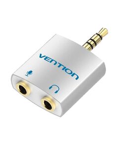 VENTION 4POLE 3.5MM MALE TO 2*3.5MM FEMALE AUDIO ADAPTER SILVERY METAL TYPE (BDBW0) (VENBDBW0)