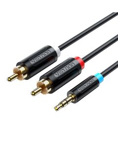 VENTION 3.5MM MALE TO 2RCA MALE CABLE 1.5M BLACK (BCLBG) (VENBCLBG)