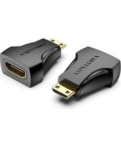 VENTION MINI HDMI MALE TO HDMI FEMALE ADAPTER BLACK (AISB0) (VENAISB0)