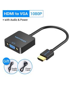 VENTION HDMI TO VGA CONVERTER WITH FEMALE MICRO USB AND AUDIO PORT 0.15M BLACK (ACRBB) (VENACRBB)