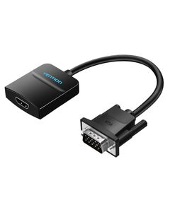 VENTION VGA TO HDMI CONVERTER WITH FEMALE MICRO USB AND AUDIO PORT 0.15M BLACK (ACNBB) (VENACNBB)