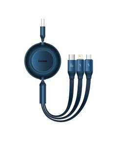 BASEUS ΚΑΛΏΔΙΟ USB 3ΣΕ1 ΓΙΑ MICROUSB/USB-C/LIGHTNING BRIGHT MIRROR 3 66W/2A 1.1M ΜΠΛΕ (CAMJ010103) (BASCAMJ010103)