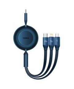BASEUS ΚΑΛΏΔΙΟ USB 3ΣΕ1 ΓΙΑ MICROUSB/USB-C/LIGHTNING BRIGHT MIRROR 4 100W/3.5A 1.1M ΜΠΛΕ (CAMJ010203) (BASCAMJ010203)