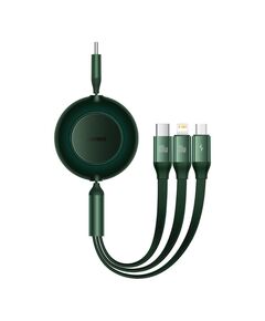 BASEUS ΚΑΛΏΔΙΟ USB 3ΣΕ1 ΓΙΑ MICROUSB/USB-C/LIGHTNING BRIGHT MIRROR 4 100W/3.5A 1.1M ΠΡΆΣΙΝΟ (CAMJ010206) (BASCAMJ010206)