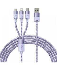 BASEUS ΚΑΛΏΔΙΟ USB 3ΣΕ1 STARSPEED SERIES USB-C + MICROUSB + LIGHTNING 3.5A 1.2M ΛΙΛΆ (CAXS000005) (BASCAXS000005)