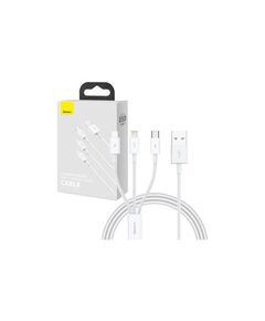 BASEUS ΚΑΛΏΔΙΟ 3ΣΕ1 USB ΣΕ USB-C/LIGHTNING/MICROUSB SUPERIOR DATA 3.5A 0.5M ΛΕΥΚΌ (P10320105221-01) (BASP10320105221-01)