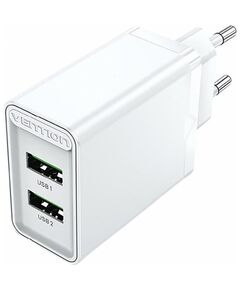VENTION 2-PORT USB (A+A) WALL CHARGER (18W/18W) EU WHITE (FBAW0-EU) (VENFBAW0-EU)