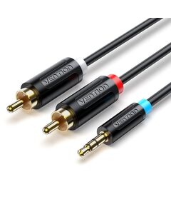 VENTION 3.5MM MALE TO 2RCA MALE CABLE 0.5M BLACK (BCLBD) (VENBCLBD)