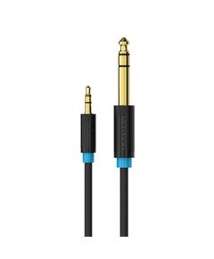 VENTION 3.5MM MALE TO 6.5MM MALE AUDIO CABLE 0.5M BLACK (BABBD) (VENBABBD)