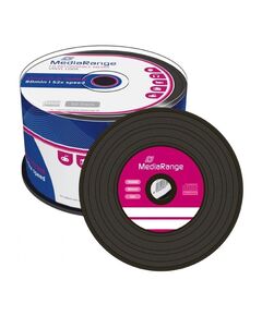 MEDIARANGE VINYL CD-R 80' 700MB 52X BLACK DYE CAKE X 50 (MR225)