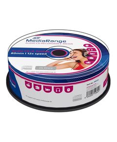 MEDIARANGE AUDIO CD-R 80' 700MB 12X CAKE BOX X 25 (MR223)