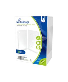 MEDIARANGE DVD CASE  FOR 1 DISC 14MM TRANSPARENT (5 PACK) (MRBOX30-T)