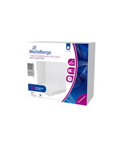 MEDIARANGE CD JEWELCASE FOR 2 DISCS, 10.4MM, TRANSPARENT TRAY, PACK 5 (MRBOX31-T-2)