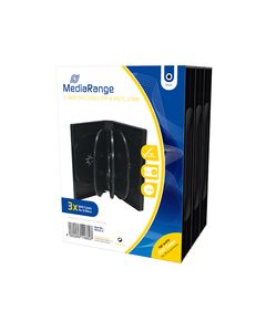 MEDIARANGE DVD CASE FOR 8 DISCS 27MM BLACK PACK 3 (MRBOX35-8)