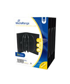 MEDIARANGE DVD CASE FOR 10 DISCS 33MM BLACK PACK 3 (MRBOX35-10)