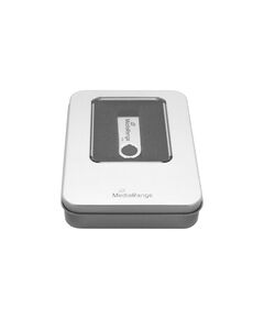 MEDIARANGE ALUMINUM STORAGE BOX, FOR USB FLASH DRIVES, SILVER (MRBOX901)