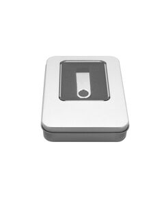 MEDIARANGE ALUMINUM STORAGE BOX, FOR USB FLASH DRIVES, SILVER (MRBOX902)