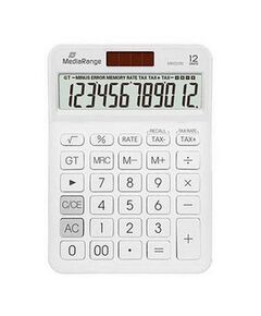 MEDIARANGE CALCULATOR WITH TAX FUNCTION, 12-DIGIT LCD, SOLAR AND BATTERY POWERED, WHITE (MROS191)