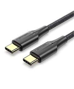 VENTION NYLON BRAIDED TYPE-C TO TYPE-C 3A CABLE 1M BLACK LED TYPE (TAUBF) (VENTAUBF)