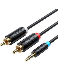 VENTION 3.5MM MALE TO 2RCA MALE CABLE 1M BLACK (BCLBF) (VENBCLBF)