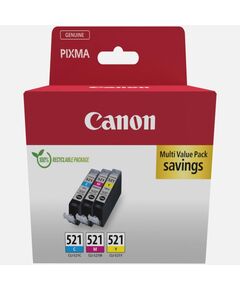 CANON ΜΕΛΆΝΙ INKJET CLI-521 CMY MULTIPACK (2934B015) (CANCLI-521MP)