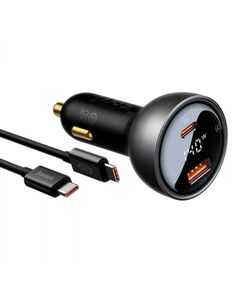 BASEUS ΦΟΡΤΙΣΤΉΣ ΑΥΤΟΚΙΝΉΤΟΥ SUPERME ΜΕ ΚΑΛΏΔΙΟ USB ΣΕ USB-C 140W ΜΑΎΡΟ (CGZX070001) (BASCGZX070001)