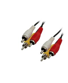 ΚΑΛΏΔΙΟ MEDIARANGE AUDIO/VIDEO 3X RCA PLUG (PHONO)/3X RCA PLUG (PHONO) 3.0M BLACK (MRCS123)
