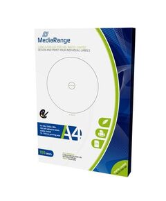 MEDIARANGE LABELS FOR CD/DVD/BD 15-118MM MATTE (100 PACK) (MRINK130)