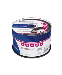 MEDIARANGE VINYL CD-R 80' 700MB 52X INKJET PRINTABLE, BLACK DYE CAKE X 50 (MR226)