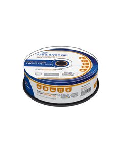 MEDIARANGE DVD+R 120' 4.7GB 16X INKJET FULLSURFACE PRINTABLE CAKE BOX X 25 (MR408)