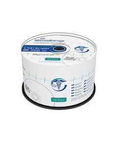 MEDIARANGE MEDICAL LINE DVD-R 120' 4.7GB 16X INKJET FULLSURFACE PRINTABLE CAKE BOX X 50 (MR429)