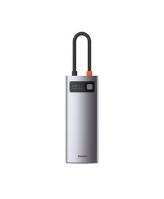 BASEUS METAL GLEAM SERIES USB-C DOCKING STATION ΜΕ HDMI 4K PD ETHERNET ΑΣΗΜΊ (CAHUB-CW0G) (BASCAHUBCW0G)