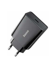 BASEUS ΦΟΡΤΙΣΤΉΣ ΧΩΡΊΣ ΚΑΛΏΔΙΟ ΜΕ ΘΎΡΑ USB-C 20W POWER DELIVERY ΜΑΎΡΟΣ (CCFS-SN01) (BASCCFSSN01)
