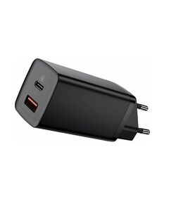 BASEUS ΦΟΡΤΙΣΤΉΣ ΧΩΡΊΣ ΚΑΛΏΔΙΟ ΜΕ ΘΎΡΑ USB-A ΚΑΙ ΘΎΡΑ USB-C QUICK CHARGE 3.0 ΜΑΎΡΟΣ (CCGAN2L-B01) (BASCCGAN2L-B01)
