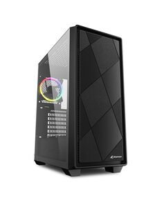 SHARKOON VS8 RGB GAMING MICRO TOWER ΚΟΥΤΊ ΥΠΟΛΟΓΙΣΤΉ ΜΕ ΠΛΑΪΝΌ ΠΑΡΆΘΥΡΟ ΜΑΎΡΟ (VS8BRGB) (SHRVS8BRGB)
