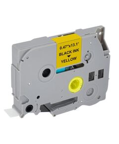 MEDIARANGE PLASTIC TAPE CASSETTE FOR LABEL PRINTERS USING BROTHER TZ-631S/TZE-631S 12MM 4M LAMINATED BLACK ON YELLOW (MRBTZ631S)