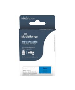 MEDIARANGE PLASTIC TAPE CASSETTE FOR LABEL PRINTERS USING BROTHER TZ-551/TZE-551 24MM 8M LAMINATED BLACK ON BLUE (MRBTZ551)