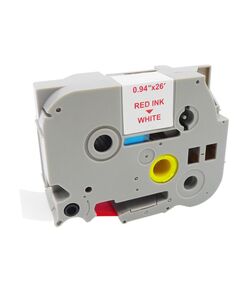 MEDIARANGE PLASTIC TAPE CASSETTE FOR LABEL PRINTERS USING BROTHER TZ-252/TZE-252 24MM 8M LAMINATED RED ON WHITE (MRBTZ252)