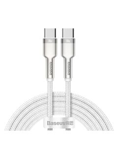 BASEUS CAFULE METAL BRAIDED USB 2.0 CABLE USB-C MALE - USB-C MALE ΛΕΥΚΌ 2M  (CATJK-D02) (BASCATJK-D02)