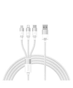 BASEUS 3IN1 USB CABLE STARSPEED SERIES, USB-C + MICRO + LIGHTNING 3,5A, 1.2M WHITE (CAXS000002) (BASCAXS000002)