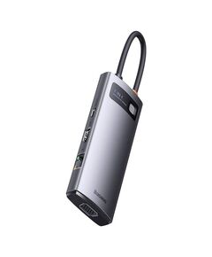 BASEUS HUB 7IN1 METAL GLEAM SERIES, USB-C TO 3X USB 3.0 + HDMI + USB-C PD + VGA + ETHERNET RJ45 (WKWG040013) (BASWKWG040013)