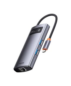 BASEUS HUB 4IN1 METAL GLEAM SERIES, USB-C TO 3X USB 3.0 + ETHERNET RJ45 (WKWG070113) (BASWKWG070113)