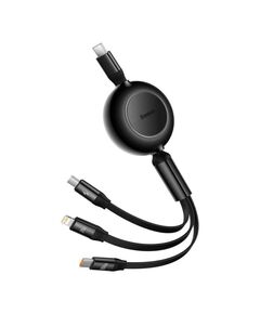 BASEUS BRIGHT MIRROR 4, USB-C 3-IN-1 CABLE FOR MICRO USB / USB-C / LIGHTNING 100W / 3.5A 1.1M (BLACK) (CAMJ010201) (BASCAMJ010201)