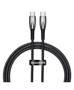 BASEUS USB-C CABLE FOR USB-C GLIMMER SERIES, 100W, 1M (BLACK) (CADH000701) (BASCADH000701)
