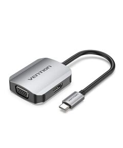 VENTION TYPE-C TO HDMI/VGA CONVERTER 0.15M GRAY ALUMINUM ALLOY TYPE (TDIHB) (VENTDIHB)