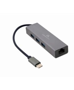 GEMBIRD USB 2.0 HUB 4 ΘΥΡΏΝ ΜΕ ΣΎΝΔΕΣΗ USB-C ΛΕΥΚΌ (A-CMU3-LAN-01) (GEMA-CMU3-LAN-01)