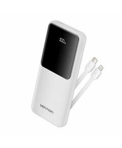 VENTION 10.000MAH POWER BANK (MICRO-USB + USB-C + USB-A + USB-A) WITH BUILT-IN TYPE-C AND LIGHTNING CABLES 22.5W WHITE LED DISPLAY TYPE (FHOW0) (VENFHOW0)